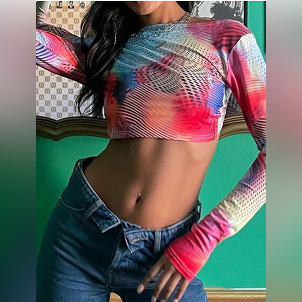 Edikted Colorful Open Back Crop Top